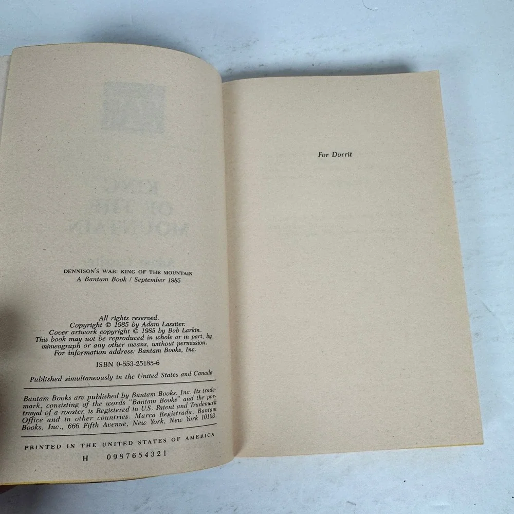 King of the Mountain Adam Lassiter‎ 1985 1st Printing Dennison's War Bantam